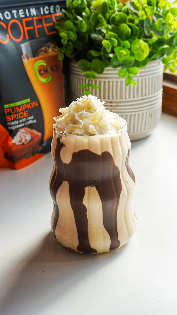Coconut Chocolate Pumpkin Spice Latte Frappe - Chike Nutrition