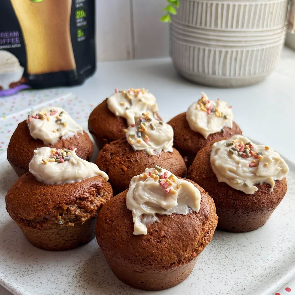 Protein Sweet Cream Birthday Cupcakes