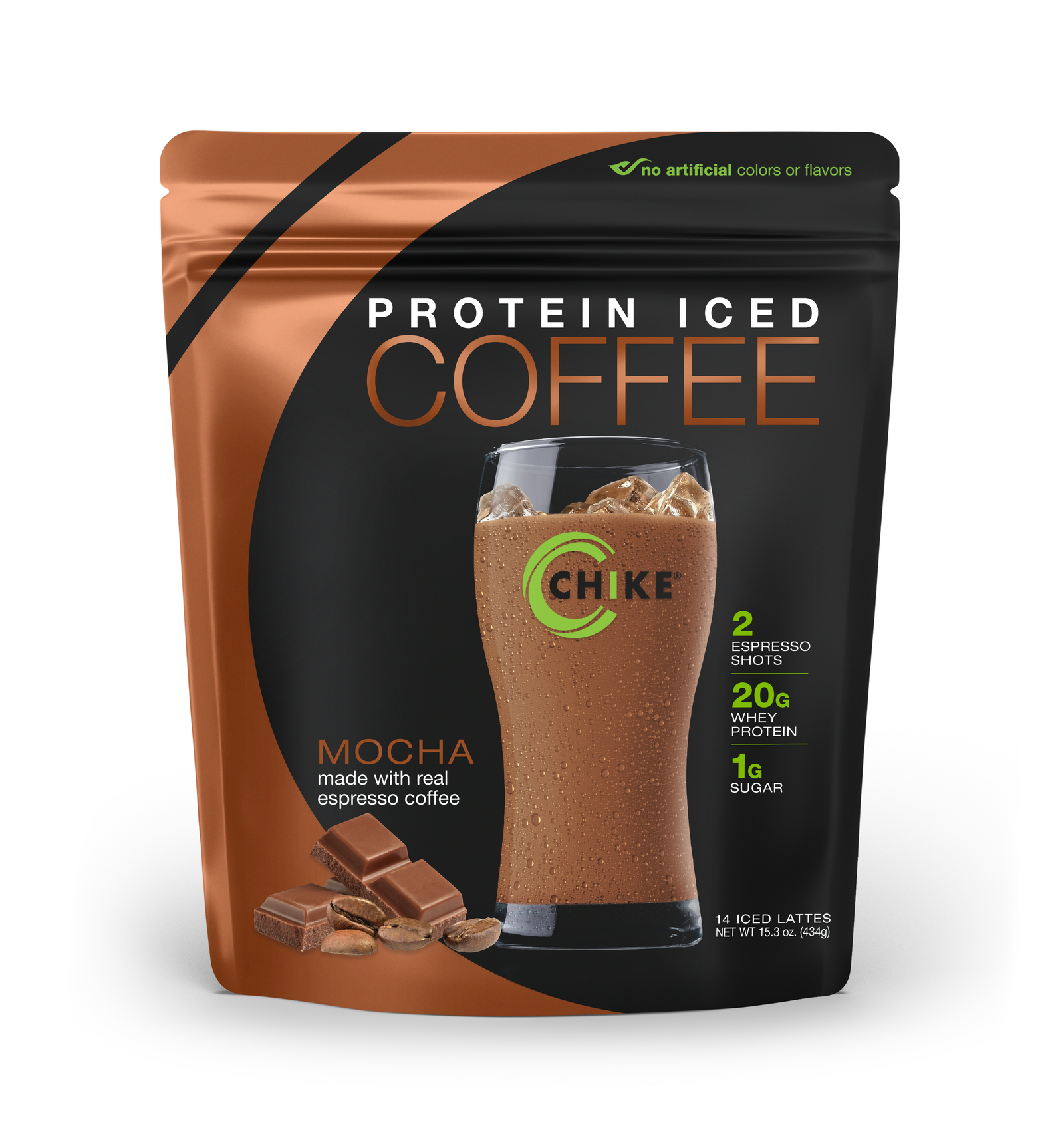 Chike Nutrition Mocha Protein Iced Coffee package on a white background