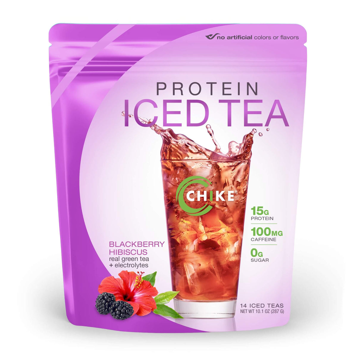 Blackberry Hibiscus Protein Iced Tea