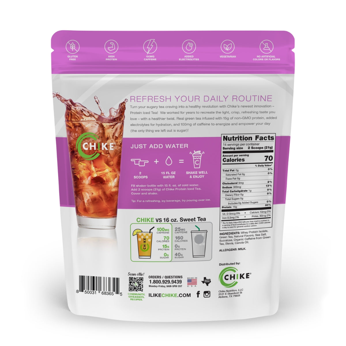 Blackberry Hibiscus Protein Iced Tea